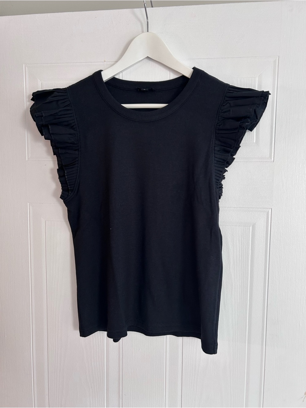 Rails Black Ruffle Sleeve Tank Top